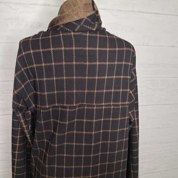 Anthropologie Sanctuary Black & Brown Check Draped Cardigan - Picture 11 of 12